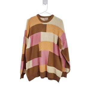 Show Me Your Mumu Women's Colorful Patchwork Ember Sweater Sz S